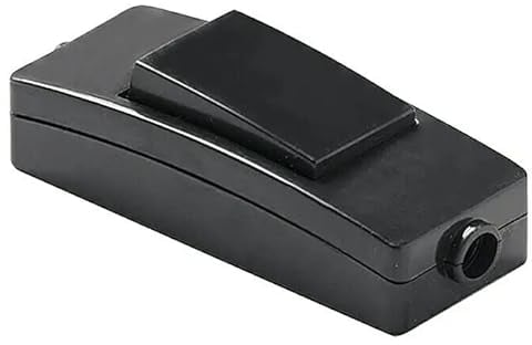 CABLEPELADO Interruptor Pasante Aéreo Unipolar Para Lámpara | De Paso Torpedo | Contactos Con Tornillo | AC 250V 2A | Apto Para Sobremesa | PVC | IP20 | Negro