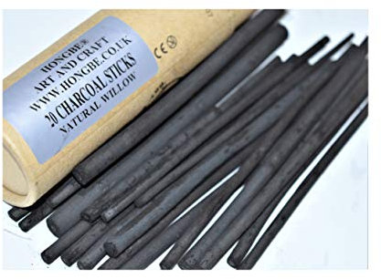 HONGBE Artist Assorted Willow Charcoal Sketch Shading Drawing Natural Sketching Sticks
