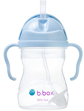 b.box Tasse d'Apprentissage Bébé | Pour Boire Quel que Soit l'Angle | Couvercle Rabattable, Gobelet avec Paille, Prise en Main Facile | Sans BPA, Passe au Lave-Vaisselle | Dès 6 Mois | 240 ml