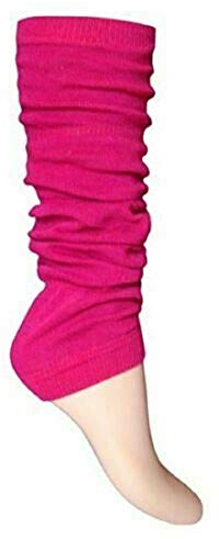 Kids Girls Plain Leg Warmer Girls School Dance Wear Legwarmer Tutu Fancy (Neon Pink)