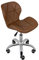 Charles Jacobs Home Office Swivel Computer Desk Chair with a Height Adjustable Chrome base and Wheels - Brown PU
