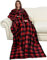 Catalonia Classy Coperta in Pile con Maniche, Micro Peluche Morbido Coperta da Indossare, soffice Coperta, Plaid Maniche per Uomini, Donna, Fidanzata, Moglie, 185 x 130 cm, Regalo, Rosso Scozzese