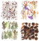 NogaMoga 80 Stück Getrocknete Blumen und Pflanzen Stickers, Kiefernzapfen Farn Baumwolle Aufkleber Set Groß Vinyl Wasserdichte Scrapbook Aufkleber für Planer, Journaling, Handgemachte Karten, Laptop