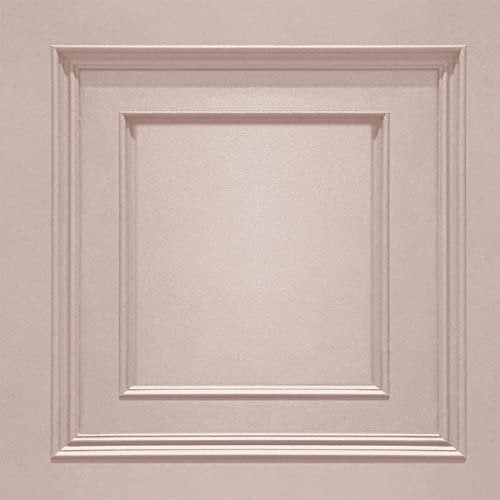 Amara Panel Vinyl Wallpaper Blush Pink - Wood Panel - Belgravia 7377