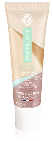 Yves Rocher SUPER MAT Foundation Matt & Porenverfeinernd Doré 200, Matter Teint ohne glänzende Stellen, 1 x Tube 30ml