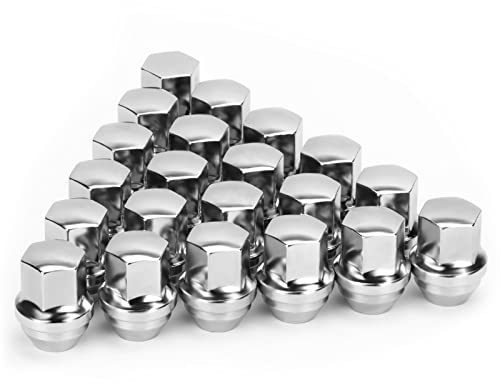 9/16-18 Einteilige OEM-Radmuttern, 20 Stück, Chrom, Groß, Eichelsitz, Radmuttern für Dodge Dakota 2004–2009, Dodge Durango 2002–2011, Dodge Ram 1500, Teilenummer 0603–6433AA 611–2011 04