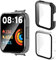 Aerku Custodia Compatibile con Xiaomi Redmi Watch 2 Lite, [Con Vetro Temperato] 9H HD Anti-Graffio Custodia Protettiva Telaio Rigida PC Cover - Trasparente&Nero
