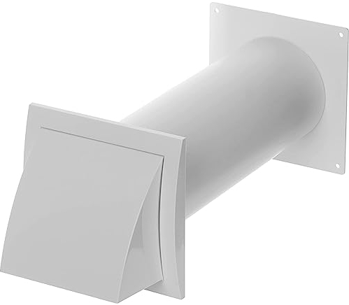 Ø 125 mm / 5 inch Plastic Ventilation Kit - Wall Set with Cowled Vent Grille and Round Flange Connector