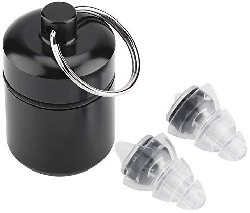 Musik Gehörschutz Ohrstöpsel, Flüssigsilikon Filter transparente Party Earplugs Wiederverwendbare HiFi Konzertohrstöpsel Festivals Discos Arbeiten Lernen Motorrad laute Events Musiker DJs Schwarz