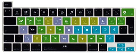 MiNGFi Final Cut Pro X Silikon Tastatur Schutz Abdeckung für MacBook Pro 16 M1 (2019+) Modell A2141 MacBook Pro 13 (2020+) Modell A2338 A2289 A2251 EU/ISO Tastaturlayout - Transparent