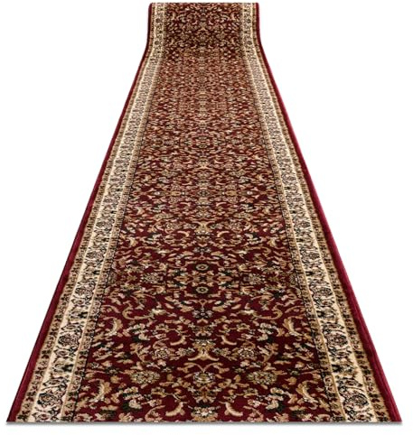 rugsx Läufer Heat-Set ROYAL ADR 1745 Teppichläufer für Esszimmer, Küche, Flur weinrot 90x600 cm