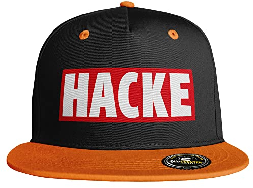 SAUFCOUNTER MARK YOUR DRINKS Hacke Snapback Cap lustige Snapback mit Trinkspruch voll dicht saufi besoffen Malle Saufen Bier Alkohol Party (10 Farbvarianten), Farbe: Schwarz/Orange