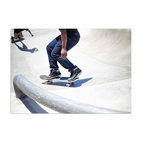 Vero Home 16569 Glas-Schneidebrettchen | Motiv Fortbewegung Skateboard | rutschfest, kratzfest und lebensmittelecht | Maße: 29 x 20 cm