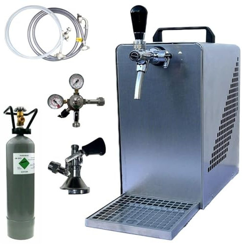 BieTal® Bierzapfanlage Bierkühler Zapfanlage mit Kühlung 30 Liter/h - SET - Typ M - 2 Kg CO2