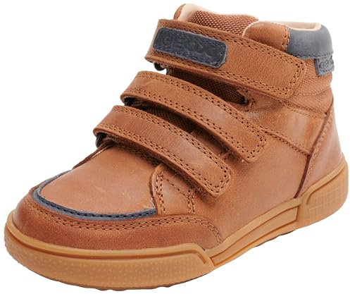 Geox J POSEIDO BOY B Sneaker, Cognac Blue, 2.5 UK