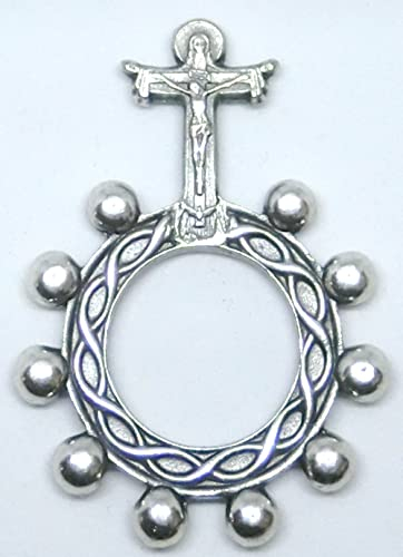 Generico 90.124.30 TRI Rosenkranz Finger Dutzend Gebet Kreuz des dreijährigen Silber