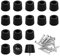 Jeyrup Patas de Goma para Muebles, Color Negro, Patas de Mesa, lámina Antideslizante, Alfombrilla de Goma, protección para Muebles, Aumento de Altura con Tornillos M5(16)