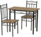 DORAFAIR Esszimmer-Set mit Esstisch und 2 Stühlen, Esstisch und Stuhl mit dunkler Holzmaserung, Schwarze Metallbeine
