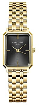 Rosefield Octagon XS Black Gold mit Black Dial und 19,5x24 mm Goldgehäuse OBGSG-O61 Edelstahl