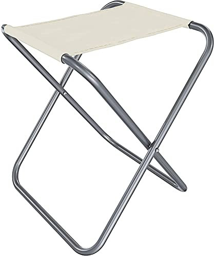 Sgabello Pieghevole Da Campeggio Mini Sedia Per Camping Seggiolino Portatile Struttura In Metallo Verniciato Per Pesca Esterno Viaggi Giardino Spiaggia Escursioni Mare 37 x 32 x 30 Cm (Beige)