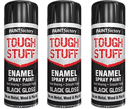 PNJB, Spray Paint Black, Gloss Black, 400ml Can Fast Dry, Acrylic Spray Paint for Metal, Wood, Stone, And Paper, Rust Resistant, Perfect for Indoor & Outdoor Use (3 Pcs)