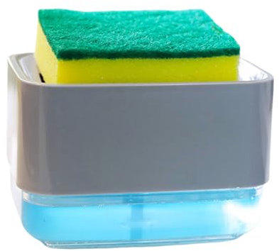 Topyond Distributeur Liquide Vaisselle,Distributeur Automatique De Savon Liquide De Type Presse,Porte Savon Cuisine avec Organisateur De Comptoir pour Évier,Distributeur Produit Vaisselle (Argent)