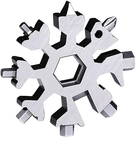 Gifts for Men, FODARSAI 18-in-1 Snowflake Multitool, Stocking Stuffers for Men, Cool Camping Tool Gadgets for Men, Unique Gifts for Dad, Husband, Boyfriend (Silver)