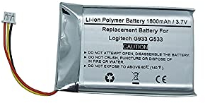 Ersatz-Akku 1800mAh 3.7V für drahtloses Headset Logitech G933 G533, 533-000132