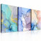 MHARTK66 Tableau Marbre Coloré Abstrait, Bleu Rose Vert or Violet Tableau Decoration Murale Salon Moderne Abstrait Impression Sur Toile, Chambre Salle De Bain Cuisine Bureau