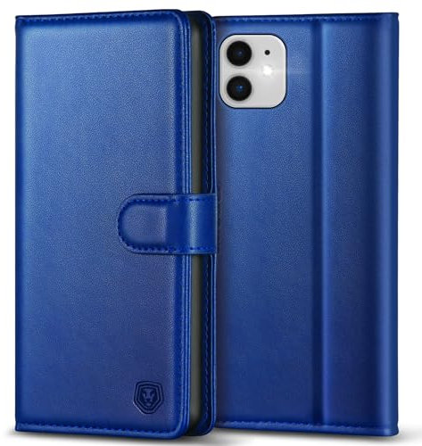 Kuafcase Compatible for iPhone 11 Case with 4 Card Slots Magnetic Closure Kickstand Shockproof Protective Phone Case Compatible for iPhone 11 - Royal Blue