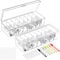 WuGU 2 Piezas Organizador de Cables, Organizador Cables con 8 Compartimentos & 17 Bridas de Cables, Caja Organizador Cables Escritorio para Almacenamiento de Escritorio, Oficina, Papel Etiqueta