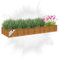 DELUKE Hochbeet aus Cortenstahl Aksel | unten offen | Pflanzenbeet Metall Gartenbeet Blumenbeet Beet hoch Frühbeet für Garten Gemüsebeet, 291x100x36cm