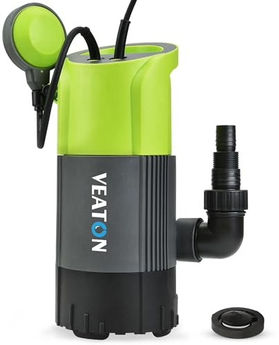 VEATON 2-in-1 Submersible Water Pump with Scalable Base Design, Remove Clean/Dirty Water by Float Switch or Manual Activation, 750W Max Flow 13000L/H for Pool Flooded Basement Garden Pond Tub