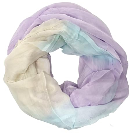 zarolo Damen Loop Schal, Schlauchschal dünn, Halstuch, Rundschal Tücher Farbverlauf Aquarell 100% weiche Viskose