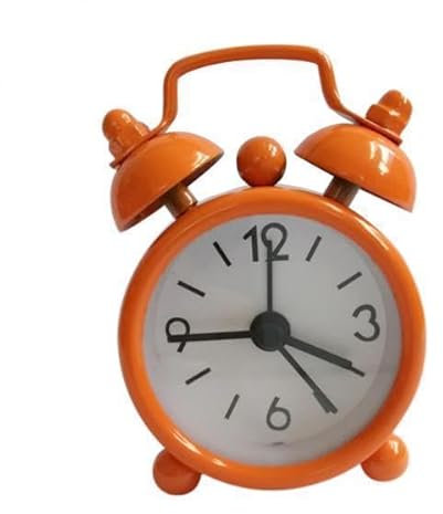 MagiDeal 2X Mini Schöne Analog Twin Uhr für Schlafzimmer Dekoration Orange