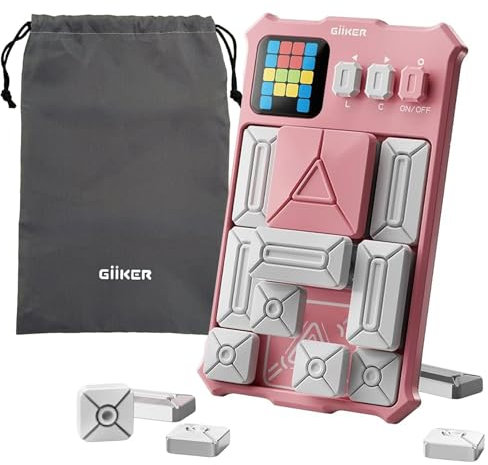 GiiKER Super Slide Puzzle-Spiele, Originales Denkspiel mit über 500 Herausforderungen, Spielzeug für Kinder und Teenager, Reisespiele, Geburtstagsgeschenke, Aktivitäten für Roadtrips (Baby Pink)