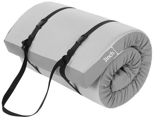 MABOZOO 7,6 cm dicke Yogamatte, extra dicke Gymnastikmatte mit Tragegriffen für Männer und Frauen, PU-Leder, reißfest, Fitnessmatte, Schaumstoff-Übungsmatte für Yoga, Pilates, Stretching (grün)