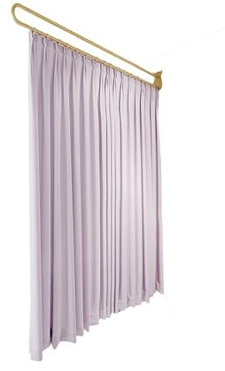 Lilafarbener Sichtschutzvorhang-Raumteiler, an der Wand montiertes Schienensystem, Vorhang-Trennwand mit Metallschienen-Stützstange, Trennvorhänge für die Umkleidekabine von Krankenhäusern,