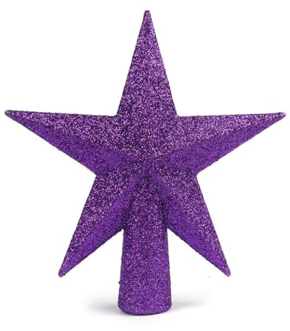 YYCRAFT Weihnachtsbaumspitze mit Glitzerstern, 10,2 cm, Violett
