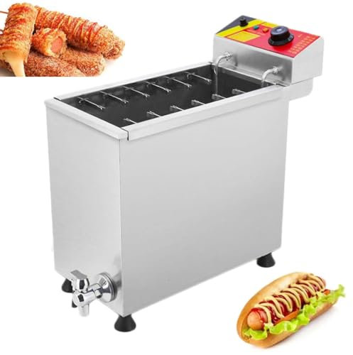 Commercial Electric Corn Dog Fryer with 12 Hooks Large Capacity Cheese Hot Dogs Sticks Maker Machine for Restaurant, Store, Home