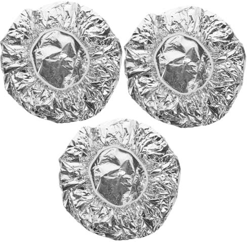 AUTSUPPL 3pcs Tin Foil Hair Caps Elastic Hair Dye Caps for Deep Conditioning Suitable for Salon Home Use Comfortable Lightweight Design