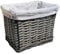 Rectangular Wicker Rattan Wastepaper Basket Trash Bin Dustbin 28 x 20 x 21 cm (Grey)