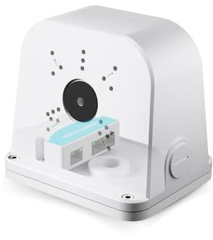 LINOVISION Extender PoE Esterno a 2 Porte con Scatola di Montaggio Universale per Due Telecamere IP, Alimentazione tramite Cavo Ethernet