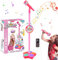 Vibbang Kids Karaoke Machine With Microphone and Adjustable Stand - Light-Up Children's Singing Set for Girls and Boys Party Pastime