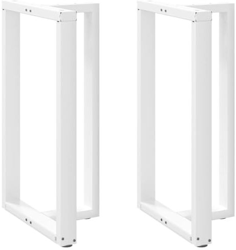 vidaXL Bartischbeine T-Form 2 Stk. Weiß 60x35x(100-101) cm Stahl, Tischbein, Tischbein Metall, Esstischbein, Möbelbein, Schreibtischbein