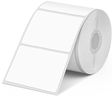 PM220 Etikettenhersteller-Band, 40x30 mm Angepasstes Etikettendruckpapier, Standard-Laminiertes Büro-Etikettierband-Ersatz, Thermo-Etikettenband für Zuhause, Büro, 1 Rolle mit 230 Stück (Weiß)