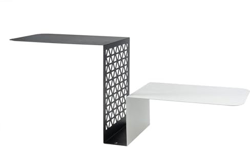 Arti & Mestieri Scalea - Console murale Design 100 % Made in Italy - en fer, 100 x 30 x 40 cm (Noir et blanc marbre)