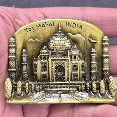 Metall-Kühlschrankmagnet, Taj Mahal Indien, 3D-Metallmagnet für Kühlschrank, Arbeitstisch, Bürotisch, Premium-Geschenk, beste Heimdekoration für Reisebegeisterte, handgefertigt