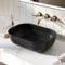 Bathroom Wash Basin, DeerValley Rectangular Countertop Bathroom Sink Bowl, 50 x 40 x 14.5cm Ceramic Vessel Sinks for Bathroom Cloakroom Vanity (Black)