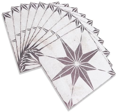 Floor Tiles Self Adhesive Stickers, Transfer Sticker for Bathroom Kitchen, Splashback, Peel, 15x15cm 10Pcs